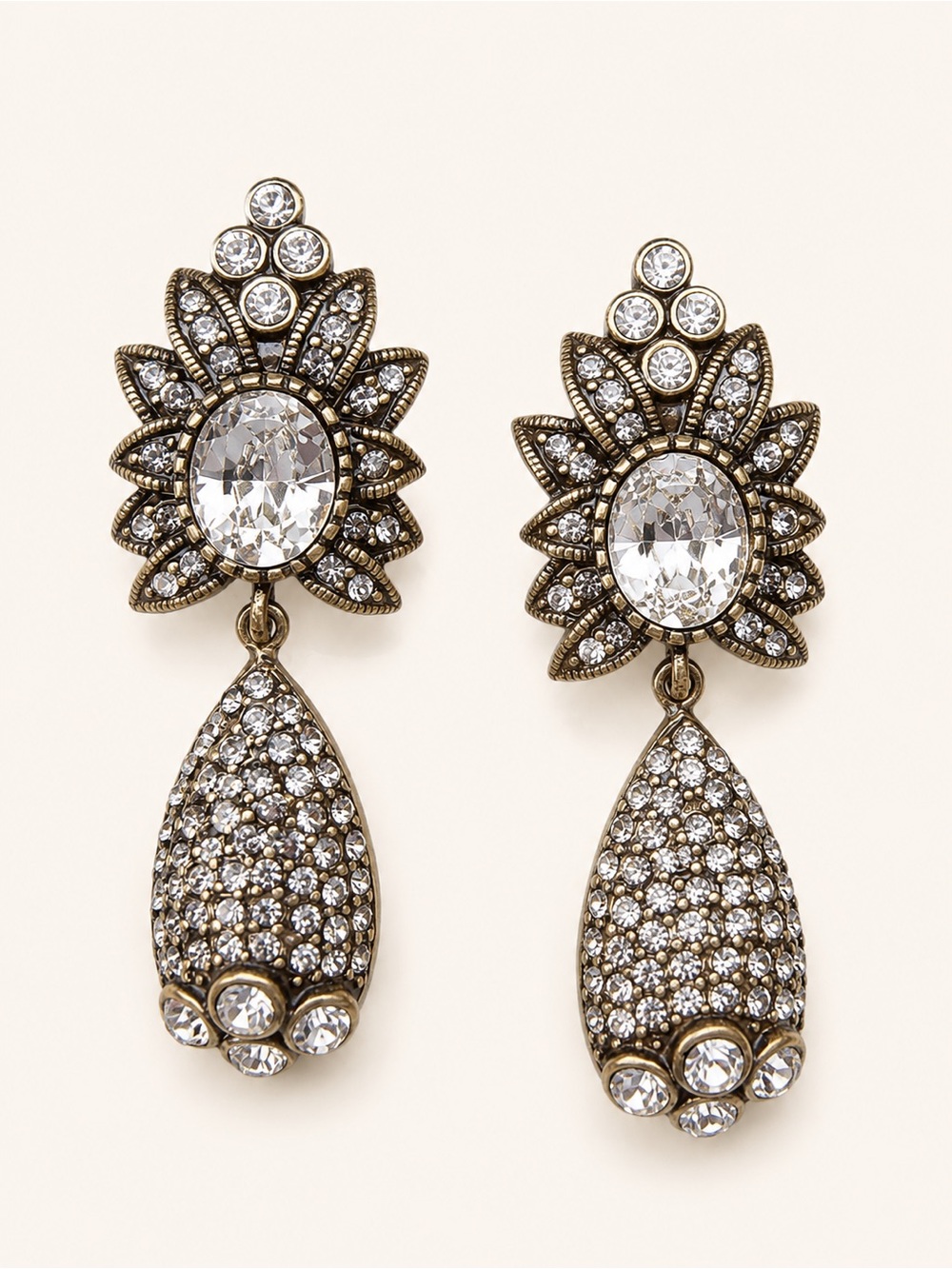 Heidi Daus "Ultimate Elegance" Clear Pear Design Drop earrings